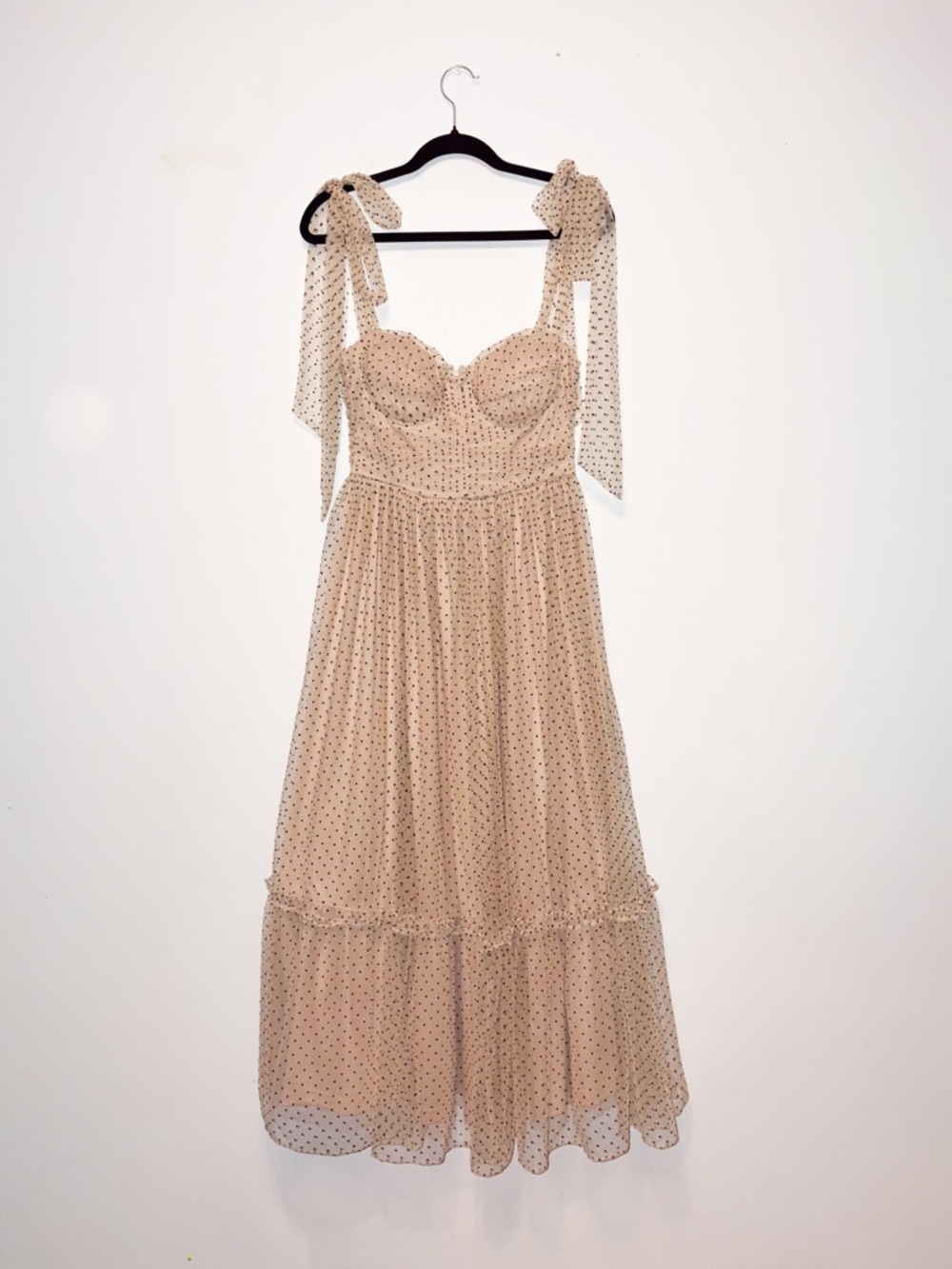 Polka Dot Summer Dress with Adjustable Bow Straps